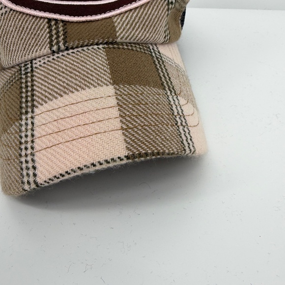 Vintage 2000’s Von Dutch Plaid Pink Brown Hat Y2K Glam Party Trucker Snapback - Picture 2 of 11